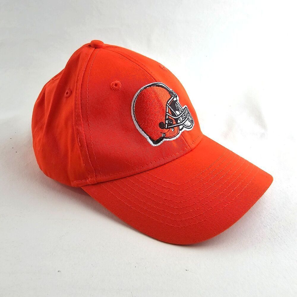 Cleveland Browns NFL Mens Orange Adjustable Strapback Hat Football Cap Helmet